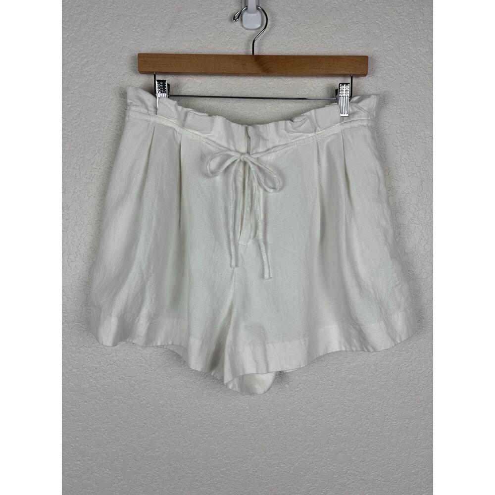 Zara Linen Cotton Women’s Shorts Size Large White Breathable Summer Minimalist